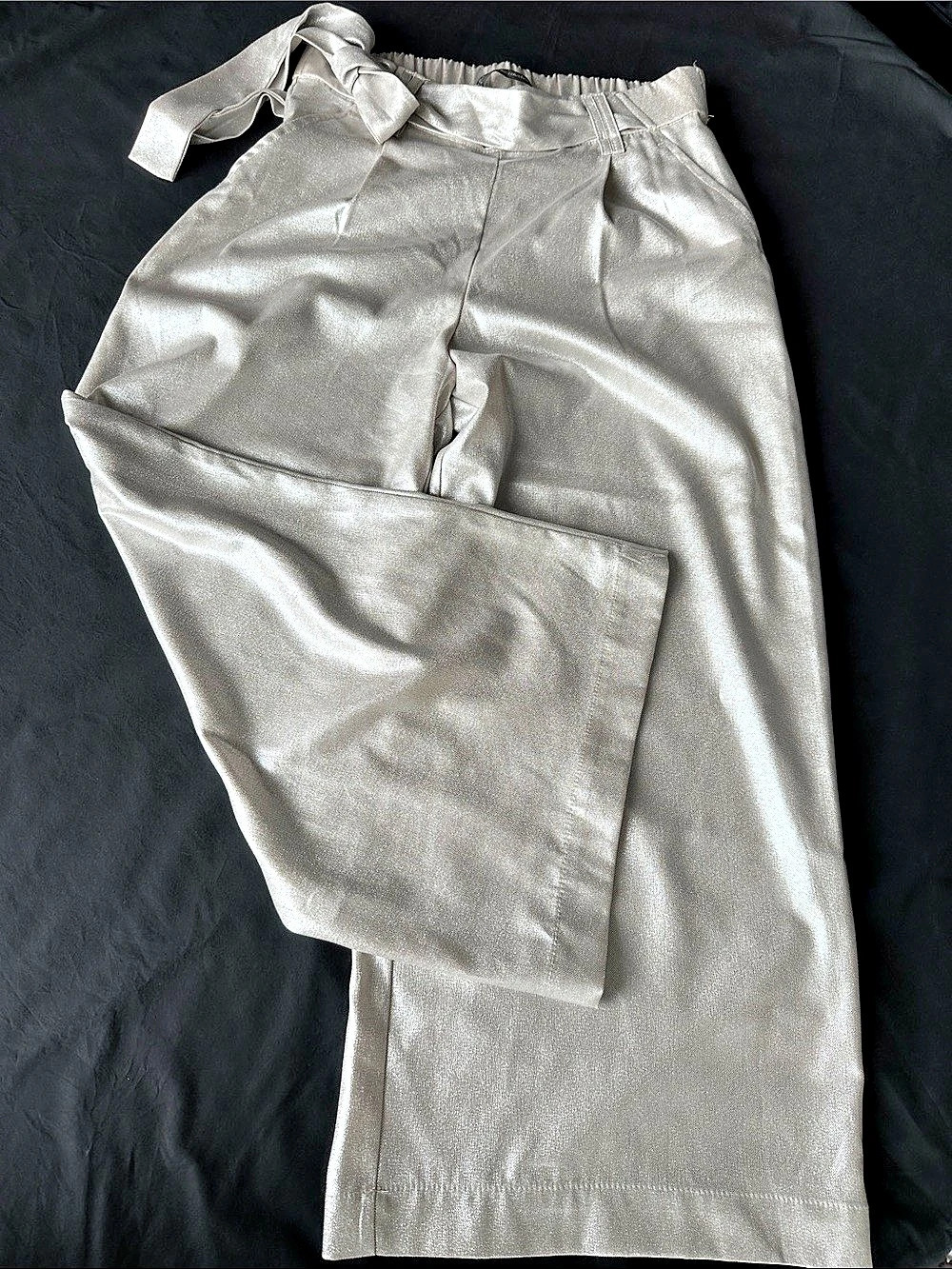 ZARA Trafaluc collection metallic wide-leg pants Metallic Wide Leg Pants Size